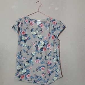 Flower print blouse